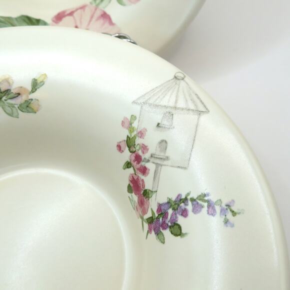 Pfaltzgraff Cape May Stoneware Pillar Solitude Candle Holder Birdhouse Set of 2 - Picture 6 of 13